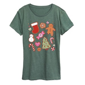 Women's - Instant Message - Kawaii Christmas Treats Women's Short Sleeve Graphic T-shirt Short Sleeve Graphic T-Shirt - 1 of 4