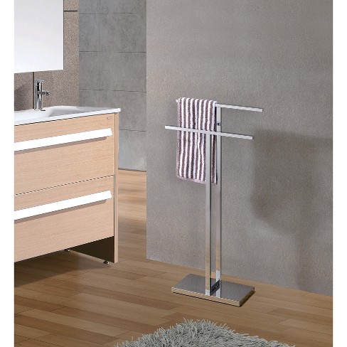 Kings Brand Furniture - Mertzon Modern Metal Free-Standing Towel Rack Stand, Chrome - image 1 of 2