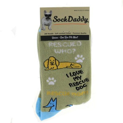 Novelty Socks 15.25" Who Rescued Who Socks Premium Quality Socks E & S Pet  -  Socks