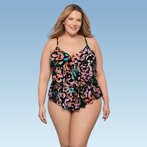 Aqua Green, Women's Triple Tier Tankini - 1 of 3