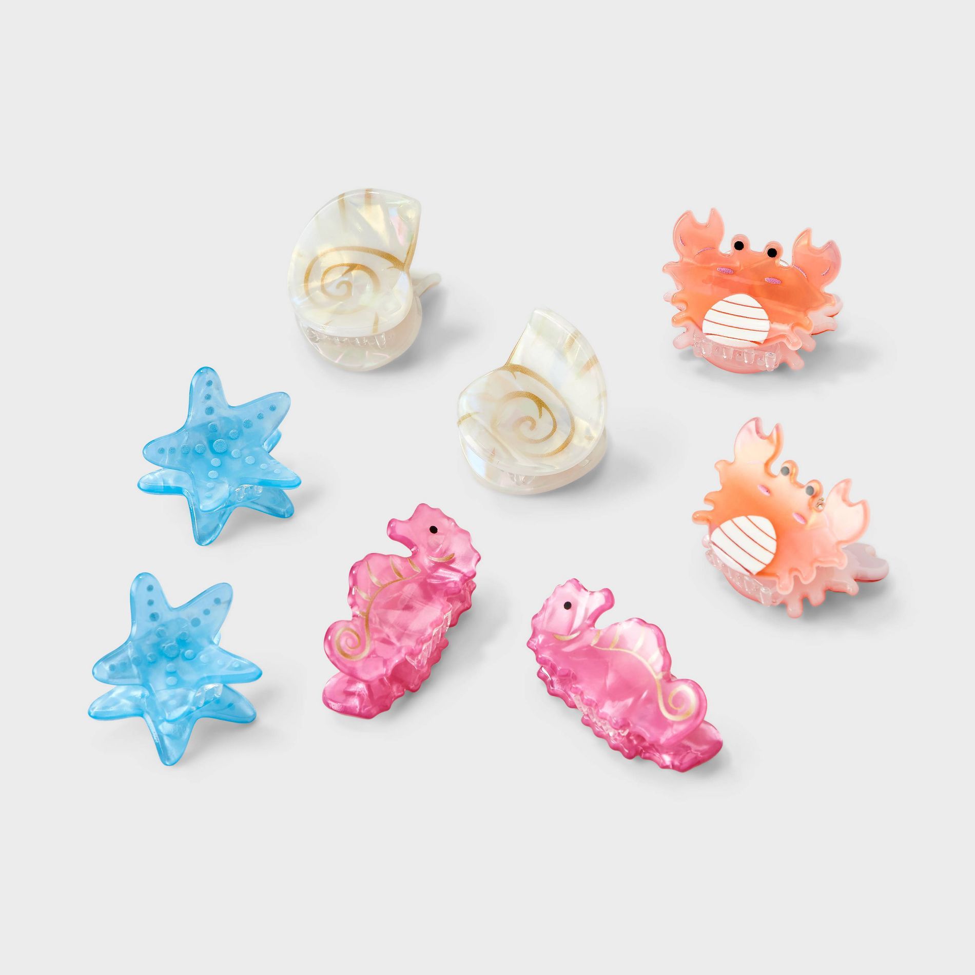 Girls' 8pk Sea Creature Clip Set - Cat & Jack™