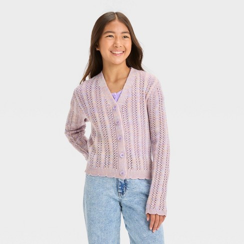 Girls long sleeve on sale cardigan