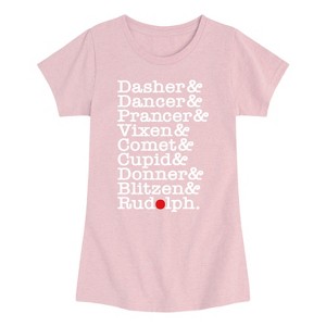 Girls' - Instant Message - Reindeer List Fitted Short Sleeve Graphic T-Shirt - 1 of 4