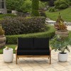 ARDEN Outdoor Loveseat Cushion Set, 48 x 24, Rain-Proof, Fade Resistant, Cushion Set for Couch, Bench, and Swing Black Leala - 2 of 4