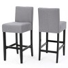 30-Inch Fabric Barstool Set Of 2,Upholstered Dining Chair With L Square Backs,Armless Rubberwood Legs Home Bar Stool-Cuddlewood - 3 of 4