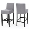 30-Inch Fabric Barstool Set Of 2,Upholstered Dining Chair With L Square Backs,Armless Rubberwood Legs Home Bar Stool-Cuddlewood - image 3 of 4