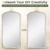 Arched Full Length Mirror, 71"x31" Floor Mirror with Stand, Tempered Full Body Mirror and Removable Wood Art Carving for Bedroom Living Room, Glod - 4 of 4