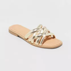 Women's Rian Slide Sandals - Universal Thread™ Gold 12