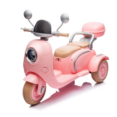 SEVOBAL Toy Vehicles, Parent-Child Dual Seat Ride On Motorcycle with Storage and Music Features, Pink, 47.24"*20.08"*27.17"
