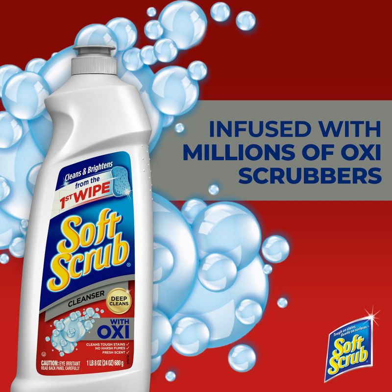 Soft Scrub Multi-Purpose Bathroom Cleanser with Oxi - 36oz, 4 of 15