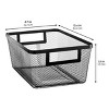Metal Mesh Pantry Basket with Handles - Set of 2 - Matte Black - 3 of 4
