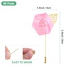 Unique Bargains Ribbon Alloy Outdoor Wedding Rose Flower Lapel Pin 48 Pcs - 3 of 4