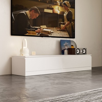 Famapy Modern Design TV Control Center Extendable Entertainment Center White