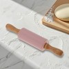 Unique Bargains Rolling Pin Small Silicone Solid Wood 1 Pc - 2 of 4