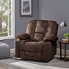 42.5" Wide Manual Recliner Armchair with Plush Fabric & Dual Cup Holders, Contemporary Lounge Chair for Living Room-3irtyhousy - 3 of 4