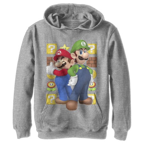 Boy s Nintendo Mario And Luigi Pull Over Hoodie Target