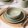 Syemin Dining Bowls 3 Person Stoneware Dinnerware Set Microwave Dishwasher Safe Chip-Resistant Matte Glaze Stackable Storage, Green, 10"*10"*2.4" - 2 of 4