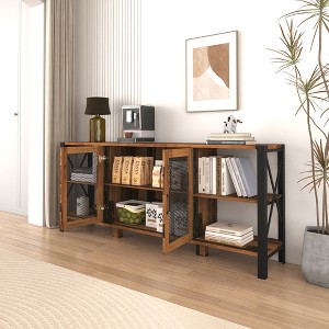 Grungis TV Stand for TVs Up to 80 Inch,Console Table with Open Bookshelf for Bedroom,Living Room - 1 of 4