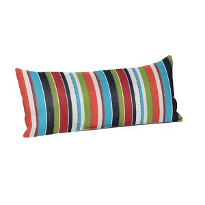 Casual Cushion Stripe Sunbrella Fabric 1-Piece Indoor/Outdoor Lumbar Pillow, 22"W x 9"L - 1 of 4