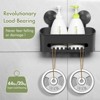 ATTOP Shower Caddy Suction Cup - No Drilling Max Hold 44lbs- Powerful Heavy Duty Suction Shower Organizer with Hooks for Bathroom Kitchen Dark Gray - 3 of 4