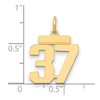 Black Bow Jewelry 14k Yellow Gold, Athletic Collection, Small Polished Number 37 Pendant - 2 of 3