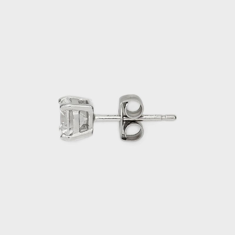 Sterling Silver Cubic Zirconia Stud Earring Set 4pc - A New Day&#8482; Silver, 2 of 3