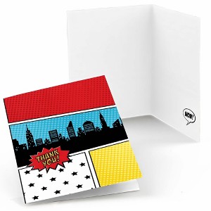 Big Dot of Happiness Bam Superhero - Baby Shower or Birthday Party Thank You Cards (8 Count) - 1 of 4