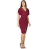 24seven Comfort Apparel Womens Short Sleeve V Neck Twist Front Split Hem Dress - 2 of 4