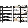 5 Tier Convertible Corner Book Shelf, Modern Industrial Bookcase, l Shaped Storage Display Shelf for Home Office, Living Room, Office - 2 of 4
