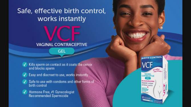 VCF Contraceptive Fragrance free Gel Pre-Filled Applicators - 10ct, 2 of 6, play video