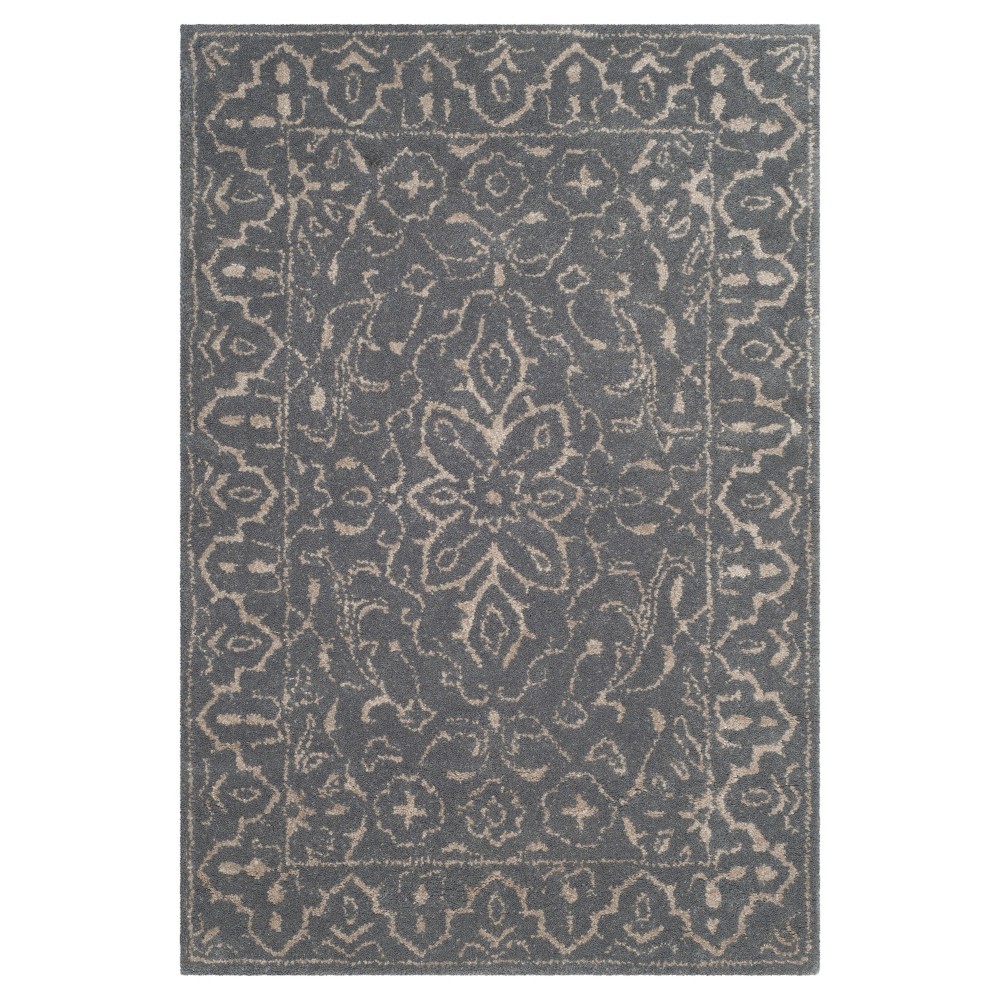 Steel/Blue Botanical Tufted Accent Rug - (2'x3') - Safavieh