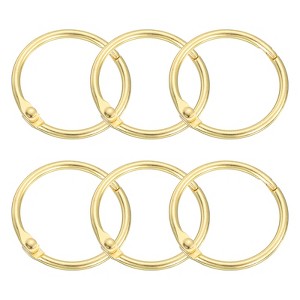 Unique Bargains Carbon Steel Loose Leaf Binder Snap Shower Curtain Rings 6 Pcs - 1 of 4