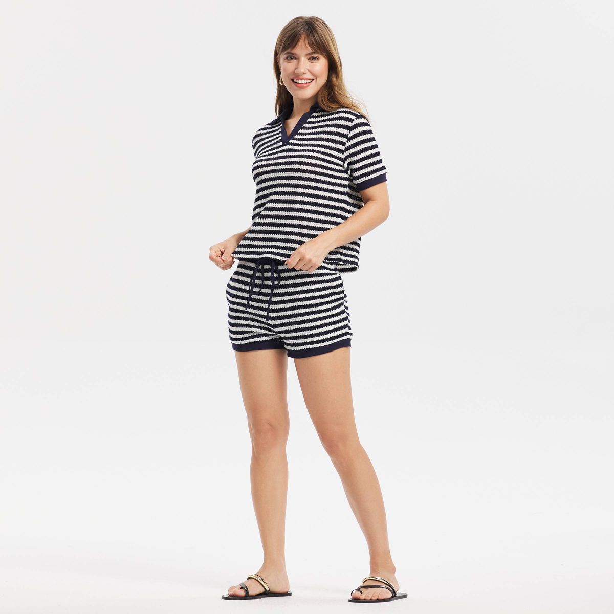 Women's Short Sleeve Knit Polo Collar Top - A New Day™ - thumbnail 7