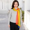 Anna-Kaci Women's Lightweight Gradient Chiffon Scarves with Flowing Ruffled Edges in Vibrant Multi-Color Designs - 2 of 4