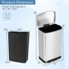 LunaLulinlk 13.2 Gal Stainless Steel Trash Can with Lock Device - 3 of 4
