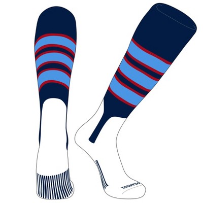 PEAR SOX OTC Baseball Softball Stirrup Socks (C, 7in) Navy, Red, Sky Blue