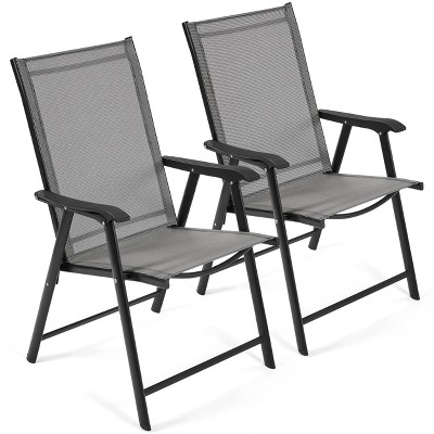 Yaheetech 2pcs Outdoor Texteline Folding Dining Chairs