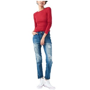Aeropostale Womens Slim Fitting Ribbed Graphic T-Shirt, Red, X-Large - 1 of 1