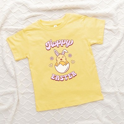 The Juniper Shop Hoppy Easter Chick Colorful Toddler Short Sleeve Tee
