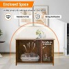 BestMassage Cat Litter Box Enclosure Wooden Pet Cat House End Table with Removable Divider, Brown - 4 of 4