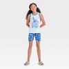Girls' Disney Stitch "Cute But Wild" Graphic Raglan Tank Top - White - 4 of 4
