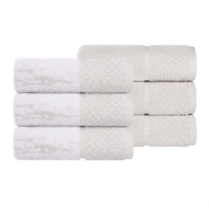 Ribbed Cotton Highly Absorbent Medium Weight 12 Piece Assorted Towel Set by Blue Nile Mills - 1 of 4