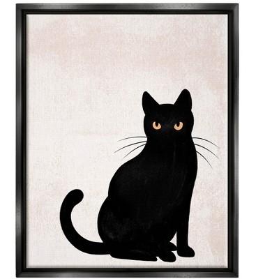 Stupell Industries Halloween Black Cat SilhouetteFloater Canvas Wall Art