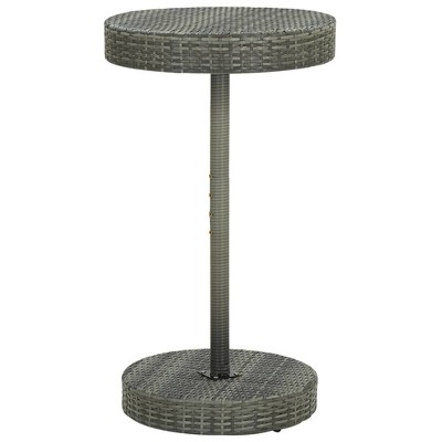 vidaXL Patio Table Gray 23.8 inches x41.7 inches  Poly Rattan