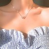 HTUTWOO Sterling Silver Necklace For Women, CZ Diamond Pendan Necklace Elegant Trendy Jewelry Birthday Gifts for Women Gifts - 4 of 4