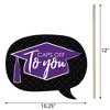 Big Dot of Happiness Funny Purple Graduation Party Photo Booth Props Kit - 10 Piece - 3 of 4