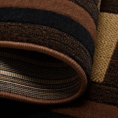 Catalina Geometric Black Synthetic 95" Tufted Area Rug