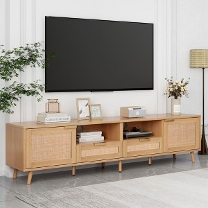 CAVINAS 2 Drawers TV Stand with 2 Shelves for TVs Up to 85 Inch,Modern Console Table with Solid Wood Legs for Bedroom,Living Room - 1 of 4
