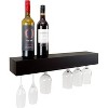 Kiera Grace 24"x5" Jayin 6 Bottles Wine Wall Shelf Black: Wall-Mounted Holder, MDF, No Assembly Required - 2 of 4