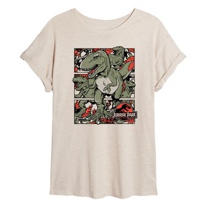 Women's - Jurassic Park - Dino Boxes Oversized Graphic T-Shirt - 1 of 4